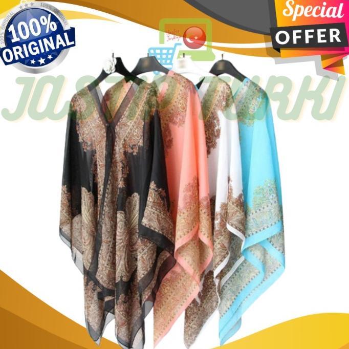 OUTER SCARF ARAB PREMIUM BAHAN SIFON BAJU LUARAN SYAL SUTERA SHAWL WANITA SILK KAIN PRINTING