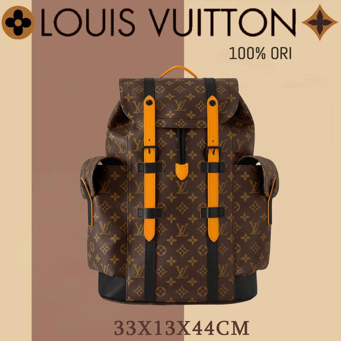 [100% ORI/Box + dust bag]LV christopher Tas Ransel 33x13x44cm/Ransel Pria