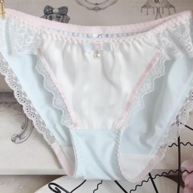 celana dalam satin susu cd renda mutiara celana mengkilap
