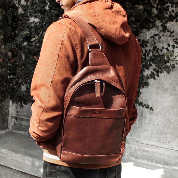 Leather Sling Bag BUCINI Santoso I Tas Selempang Kulit Pria BUCINI Santoso