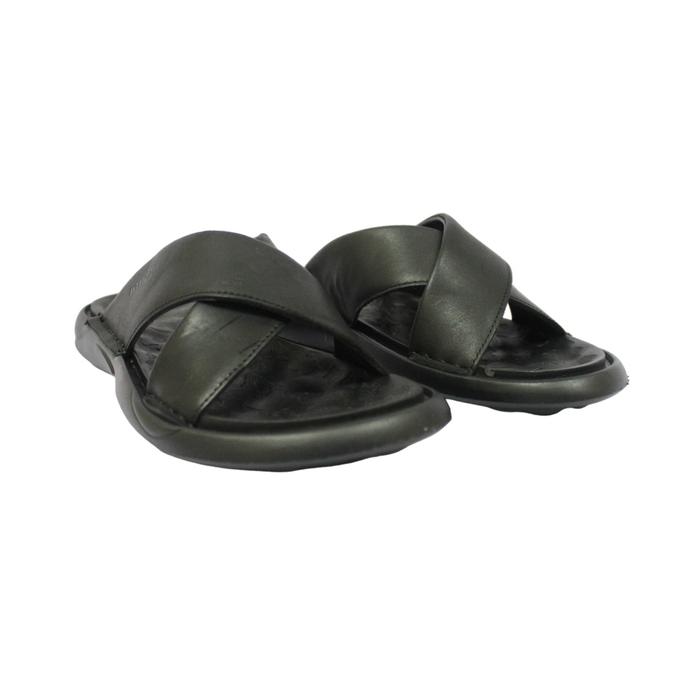 Rohde Men 7009 Sandal Slop Pria Warna Hitam Original Kulit Asli