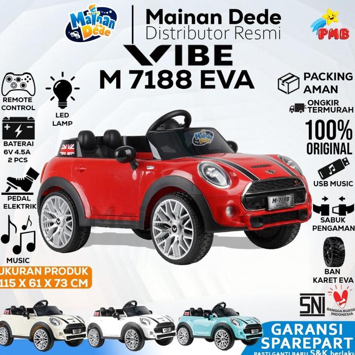 Mainan Mobil Aki Anak Mini Cooper KYZ 06 DLS 06 Ban Karet Jok Kulit Yukita 06 YKT 06 / Mini Cooper E