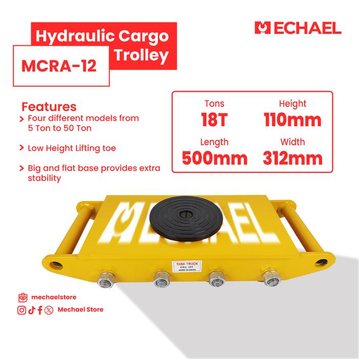 Space Roller Skid Skate Tank Trolley Dolly 18T MCRA-12 - Mechael