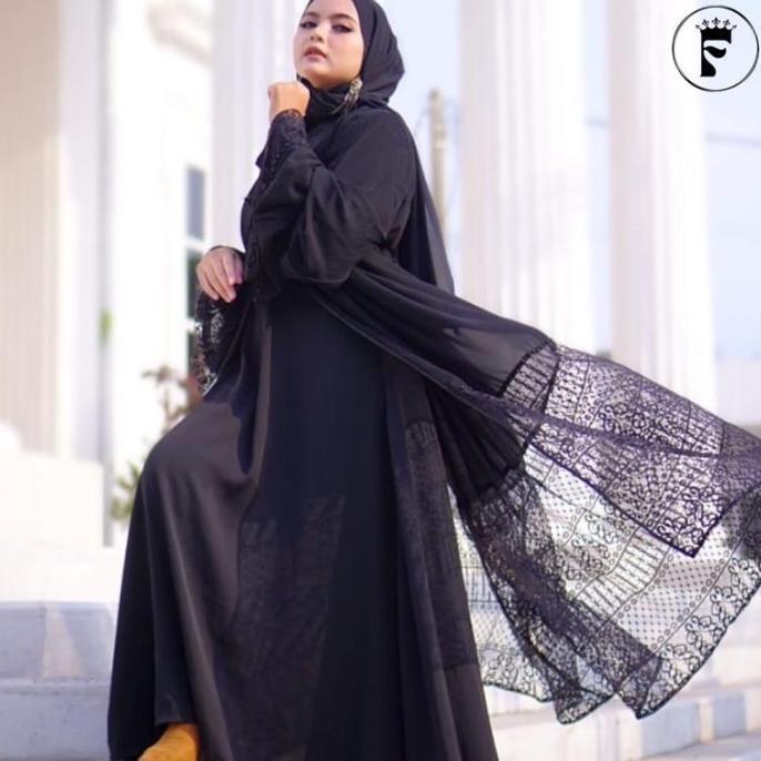 gamis abaya wanita terkini outer queen outer outer hitam dress