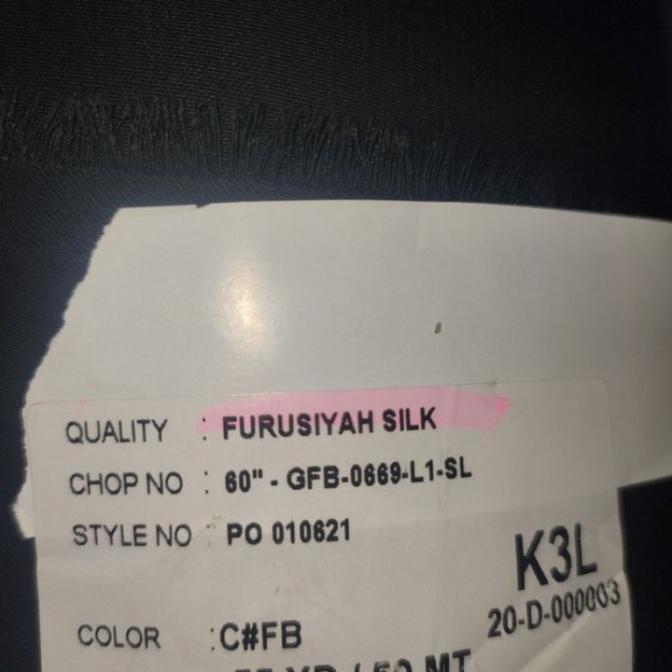 Kain Jetblack Premium/kain jetblack meteran/Kain Jetblack Furusiyah Silk/Kain Jetblack Softlexus