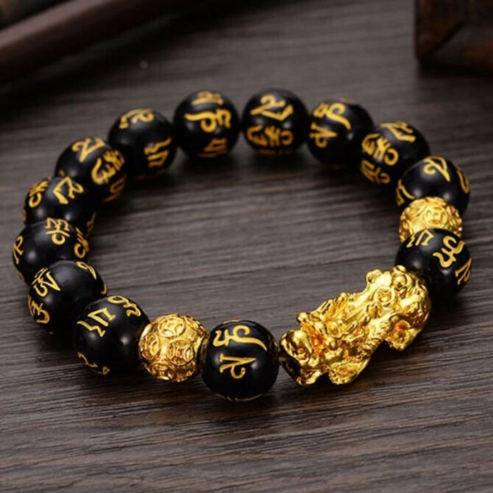 Gelang Natural Obsidian Black