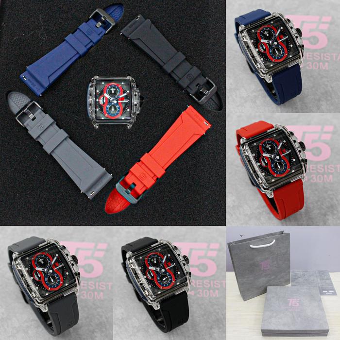 Jam Tangan Pria T5 H 4032G Rubber Original