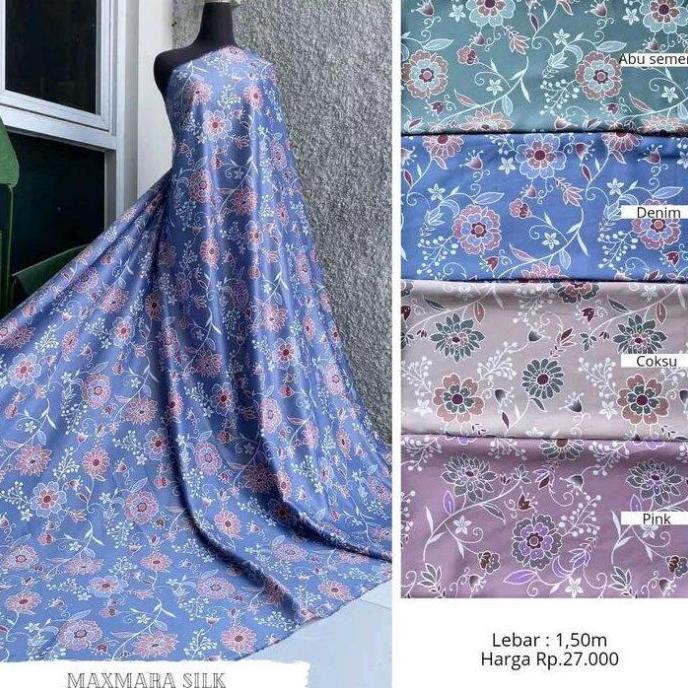 TERBARU MAXMARA SILK TERBARU / KAIN MOTIF GAMIS BAGUS / MAXMARA SILK PREMIUM by jawara Textile (per 