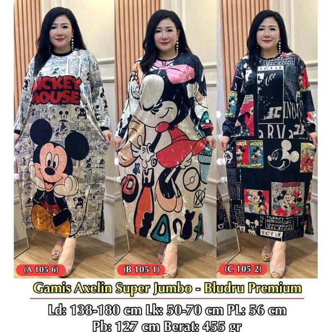 terlaris FINA BIGSIZE - (GAMIS AXELIN BLUDRU) GAMIS WANITA JUMBO BIGSIZE KEKINIAN ready