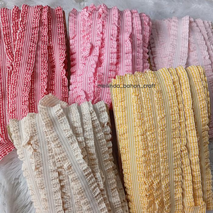 KARET RUFFLE MOTIF GARIS ELASTIS FOE KERUT PITA RUFFLE 2.5 cm