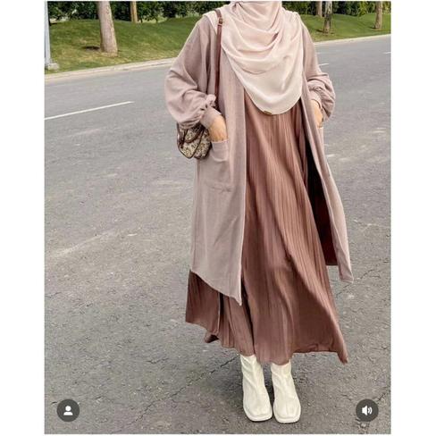 Long Outer Knit Premium Cardigan Panjang Kaos Jumbo Adem XXL
