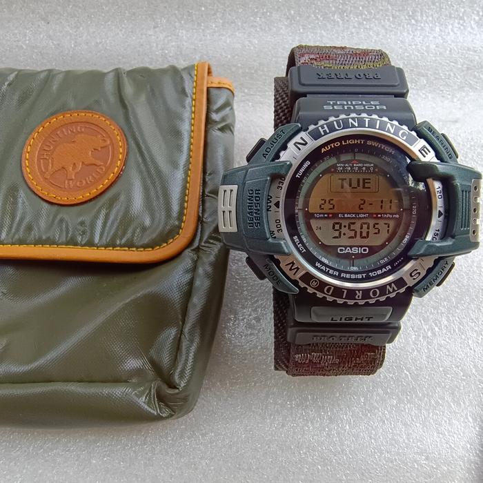 Jam Tangan Casio Protrek Pro trek PRT 40 PRT-40 PRT40 PRT-40-HWJ Hunting World EX DISPLAY LIKE NEW
