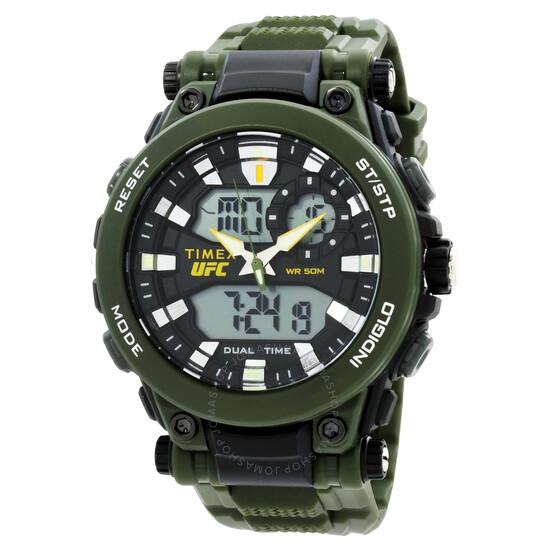 jam tangan Timex UFC Impact Alarm Quartz Analog-Digital Black Dial Men's Watch TW5M52900