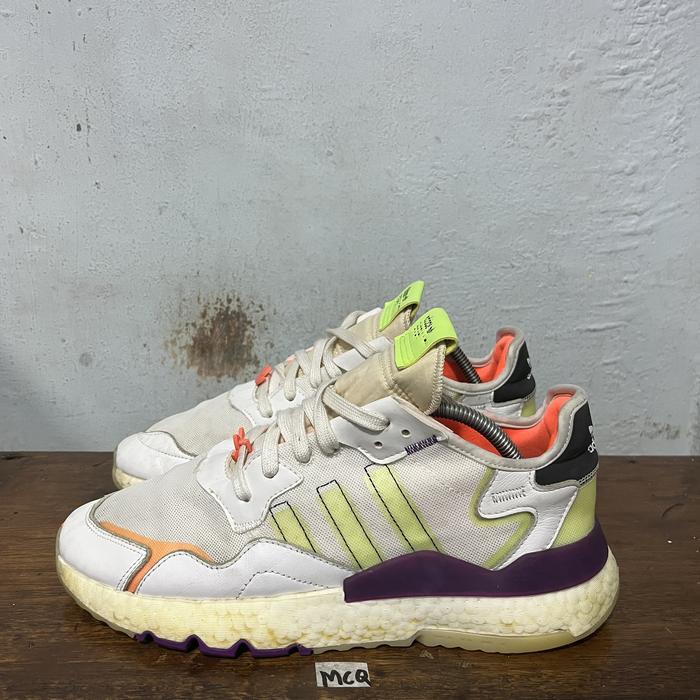 Sepatu second ori adidas nite jogger white green purple size 44