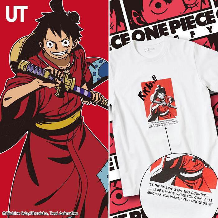 Kaos T-shirt anak Uniqlo UT x One Piece Wanokuni Luffy Chooper Komurasaki Red Haired by Kids Supply