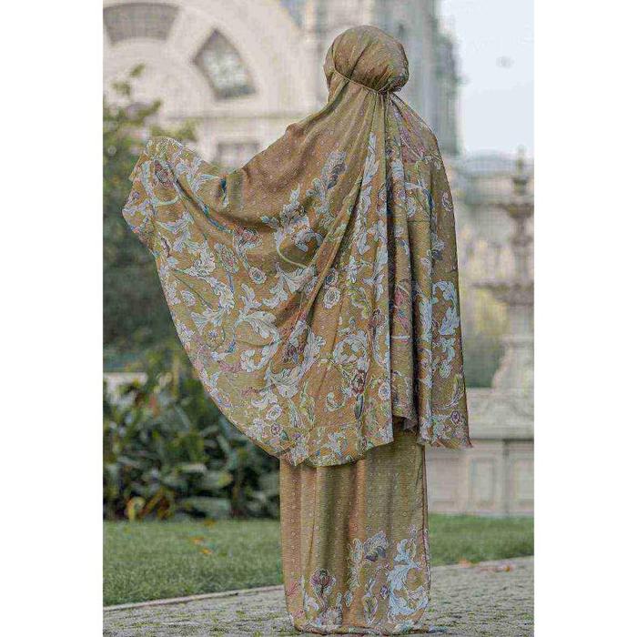 Buttonscarves The Royale Easy Care Prayer Robe - Mustard (Mukena)