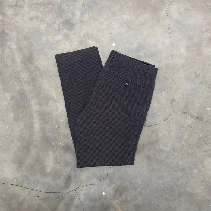 Thrift | Armani Exchange Formal Knit Grey Pants Celana Kantor Motif Geometric Abu Black Kondangan Br