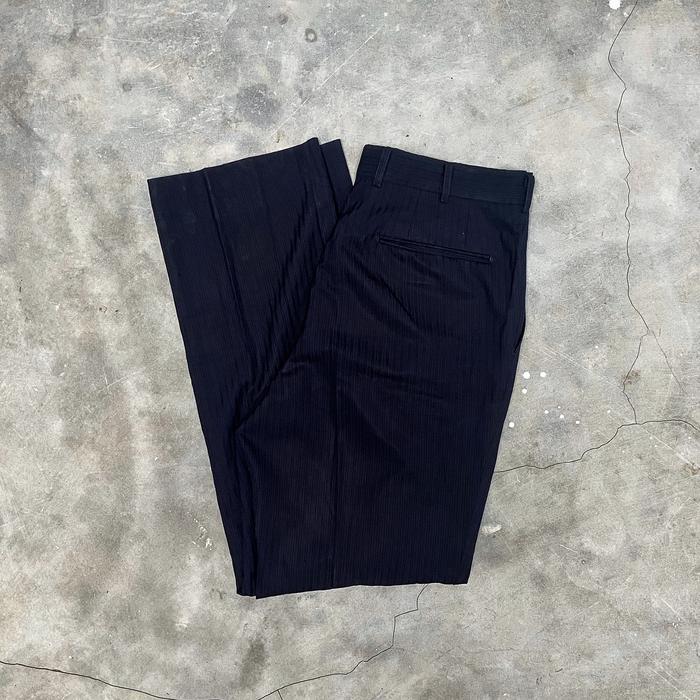 Thrift | Pierre Balmain Dark Navy Stripe Pants Celana Formal Kondangan Kerja Garis Tekstur Luxury Br
