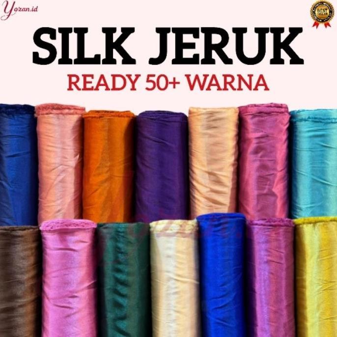 Kain Silk Jeruk Premium Lebar 1.2m