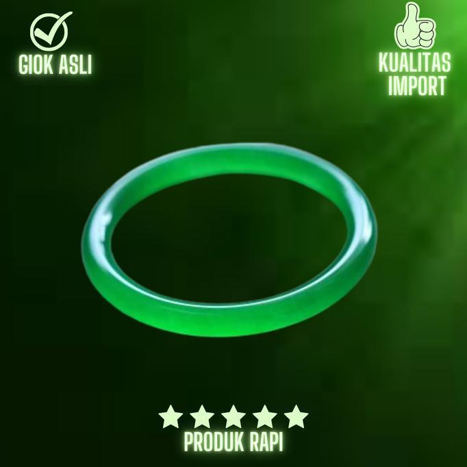 Gelang Bangle Batu Giok Hijau Asli China Gelang Giok Batu Kesehatan