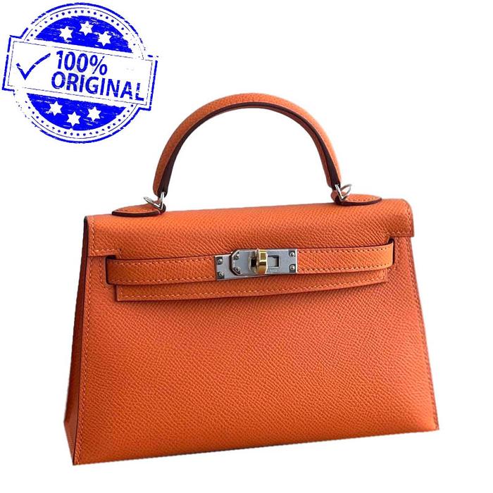 BNIB Hermes Mini Kelly K20 Kelly 20 Orange Epsom Electrum HW W 2024