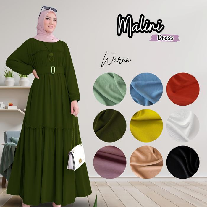 Gamis Rempel Bawah Susun Modis 2025 / Gamis Wanita Crinkle Lebaran