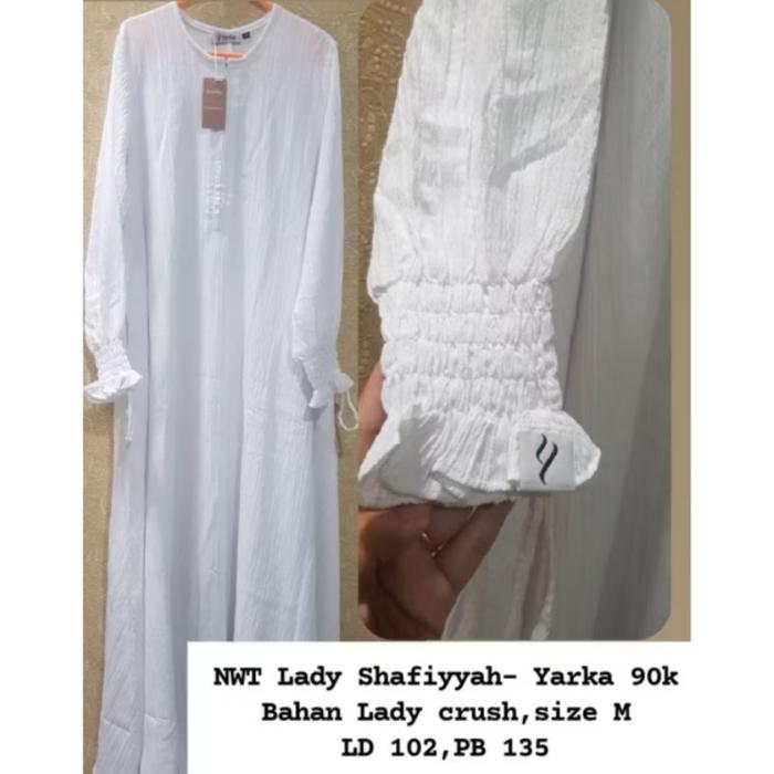 pl gamis abaya umroh yarka preloved new putih