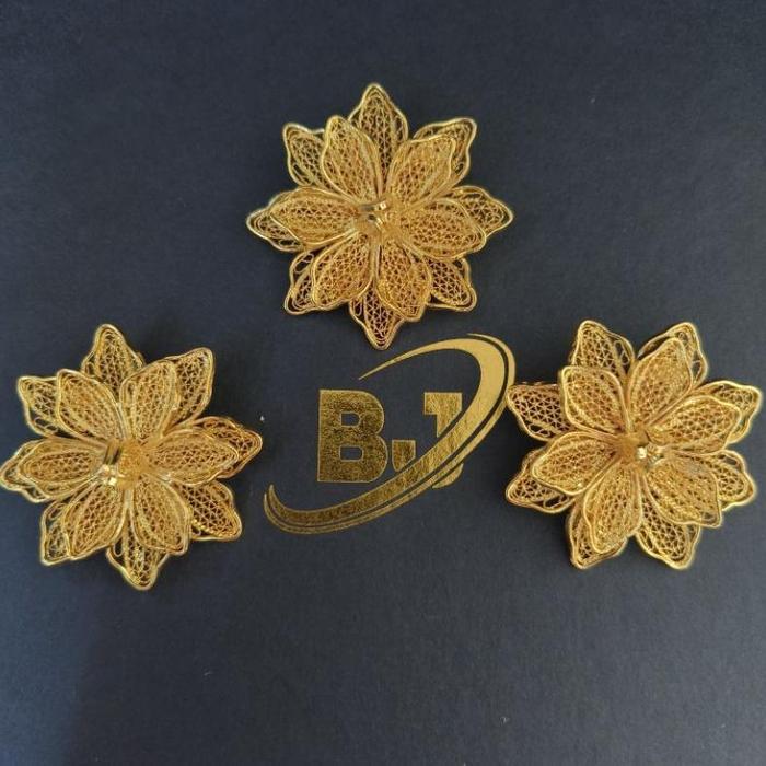 bros bunga lapis emas 24k 100% asli handmade kualitas premium bros perak bros emas bros bunga bros e