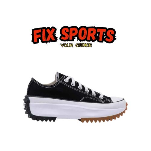 Sepatu Sneakers Unisex Converse Run Star Hike Canvas Platform Black White Gum CON168816C