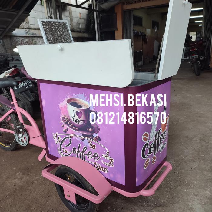 Gerobak Sepeda Gowes kopi keliling ( Gerobak sepeda listrik)