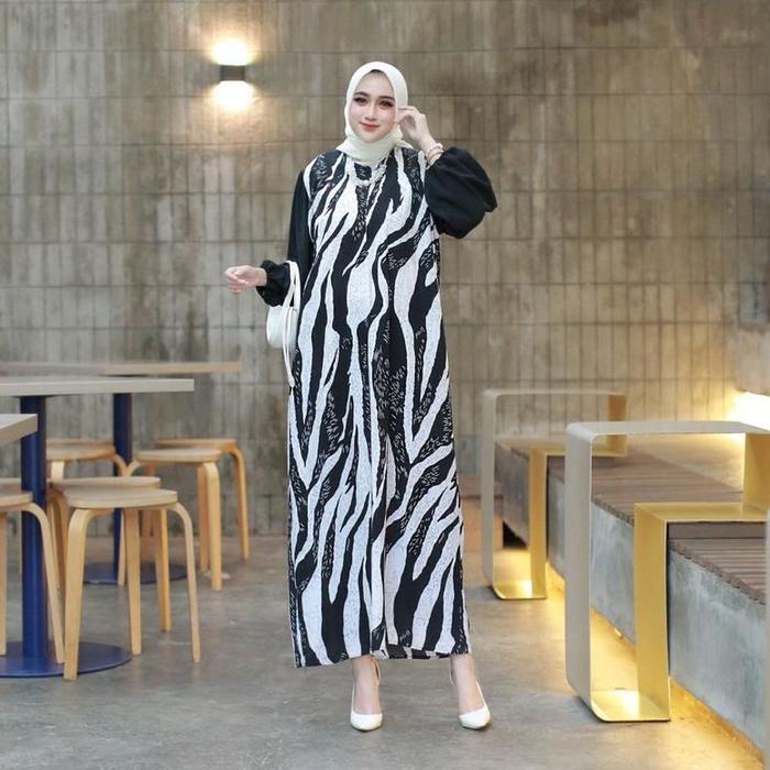 TERBARU NAURA MIDI DRESS JUMBO BAHAN RAYON MIX CRINCEL DRESS TERBARU DASTER SANTAI PAKAIAN WANITA HA