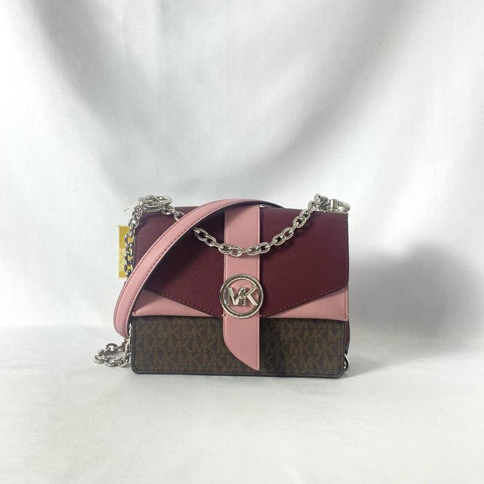 tas wanita mk greenwich small conv crossbody royal pink multi vj