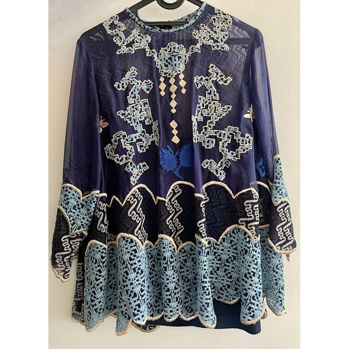 Studio 133 Biyan organza blue top like new