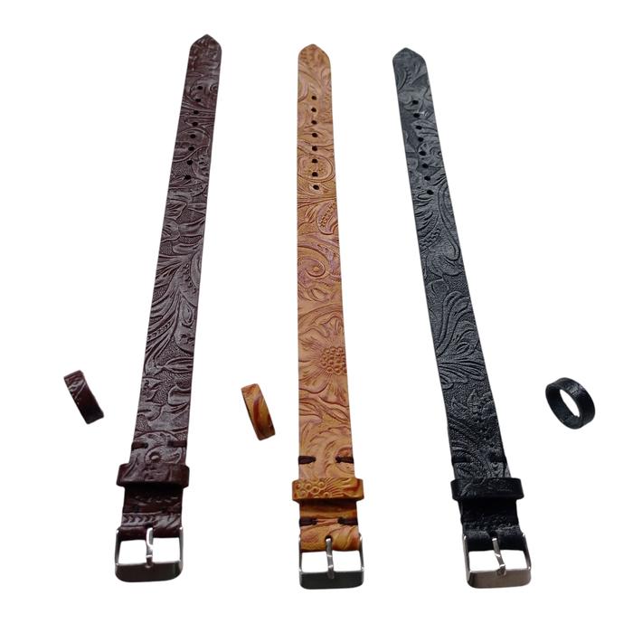leather embos nato strap single 11mm 13mm 15mm 17mm 19mm 21mm 23mm