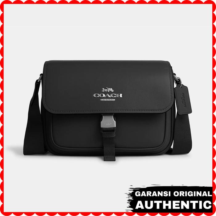Tas Selempang Coach Pria Black Pace Messenger Bag In Signature Canvas Original Store Branded Authent