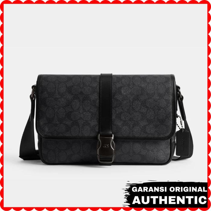 Tas Selempang Coach Pria League Messenger Bag In Signature Canvas Original Store Branded Authentic