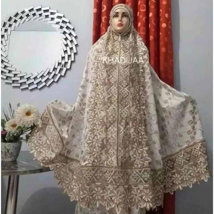 Mukena Dewasa Sutra Bordir Aisyah / Mukena Renda Mewah / Mukena Jumbo Renda Mewah / Mukena Sutra Bor