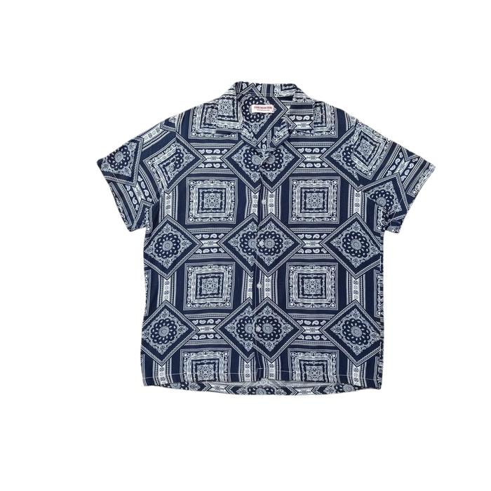 formanism bandana paisley open collar shirt