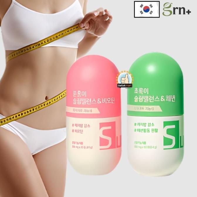 Promo Grn+ Slim Balance Green Pink One Set New Asli