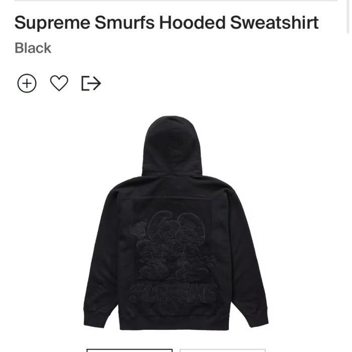 supreme smurfs hoodie black fw 21 pk god 1:1 version mulus not carhartt adidas nike vans fog carpet 