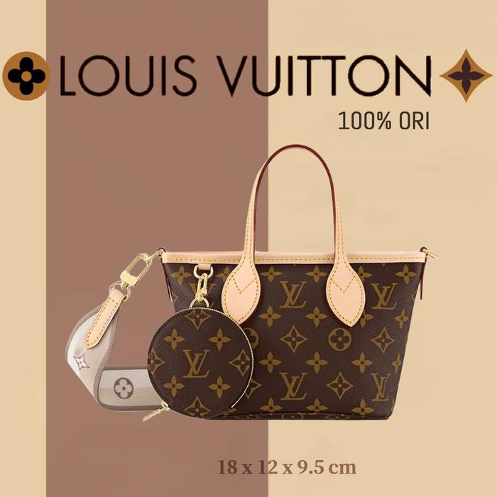 LV Louis Vuitton Neverfull BB Mini Shoulder Handbag Shopping Bag Tas Selempang & Bahu Wanita