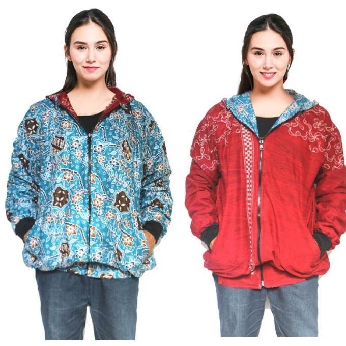 JAKET BATIK WANITA BOLAK BALIK RARA MURAH