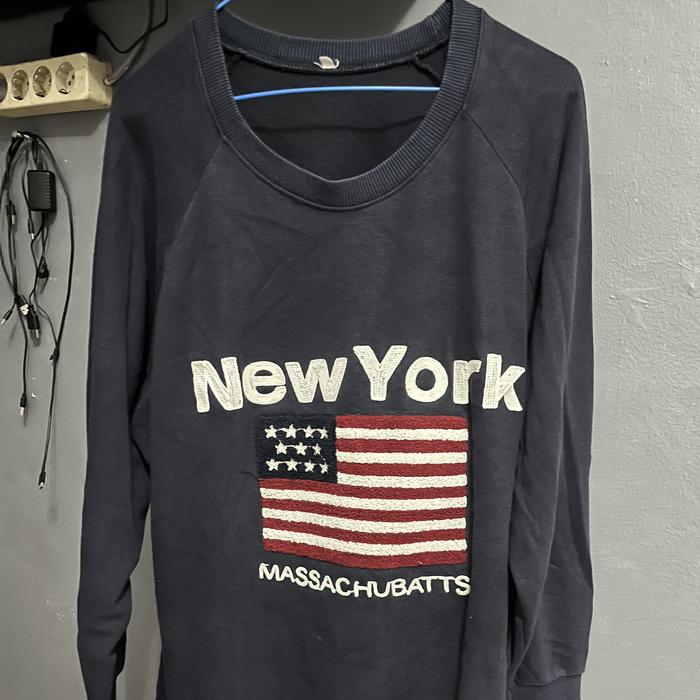 PL PreLoved Sweater Crewneck Bendera Handuk Big Size New York Navy