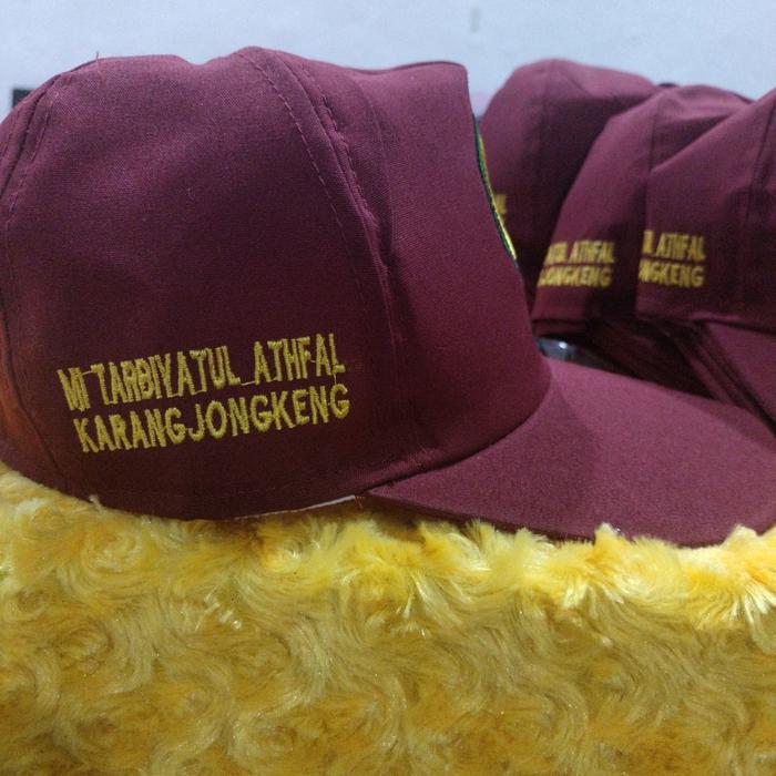 TOPI SD IDENTITAS SEKOLAH + LOKASI SEKOLAH BAHAN SERAGAM/BORDIR KOMPUTER
