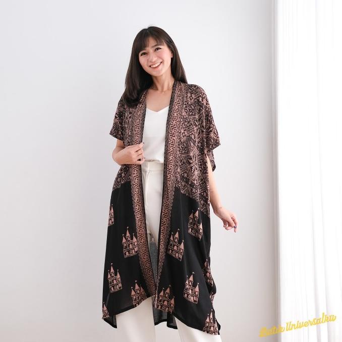 LONG KIMONO OUTER BATIK MODERN. LONG CARDIGAN JUMBO BIG - CASTLE MURAH