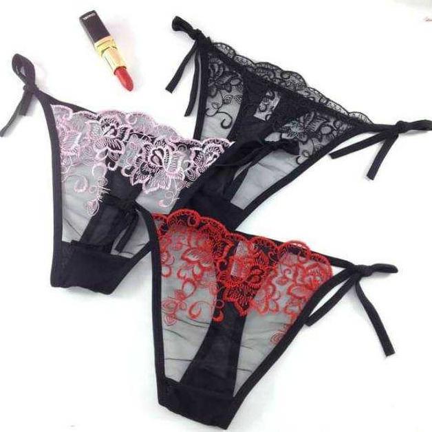 Celana Dalam Bikini Tali Ikat Samping Cd Transparan Bordir Renda 7069 Lebaran Fyp