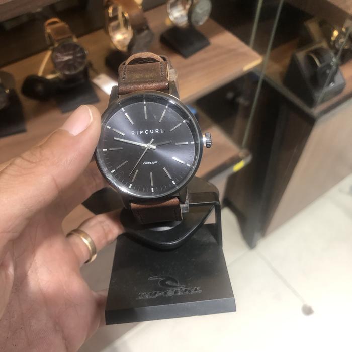 Jam tangan pria rip curl original drake leather gunmetal