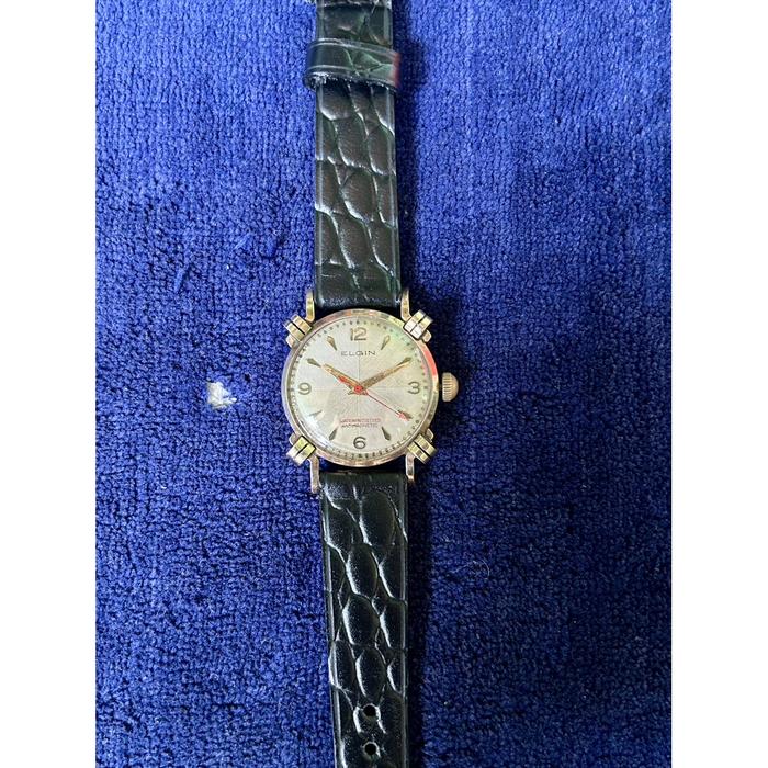 Jam Vintage Elgin Fancy Lugs Waffle Dial Manual Winding Usa