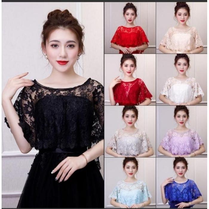 Baju Cardigan Bolero Korea Wanita / Rompi Gaun Brukat Kebaya model Panjang Belakang Cantik