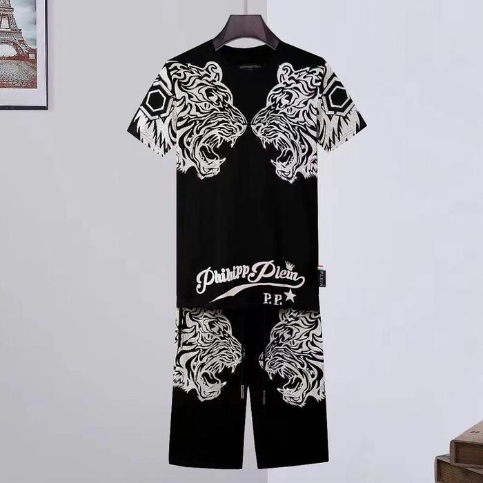 Terbaru Stelan Kaos / celana Pendek Philipp Plein Black